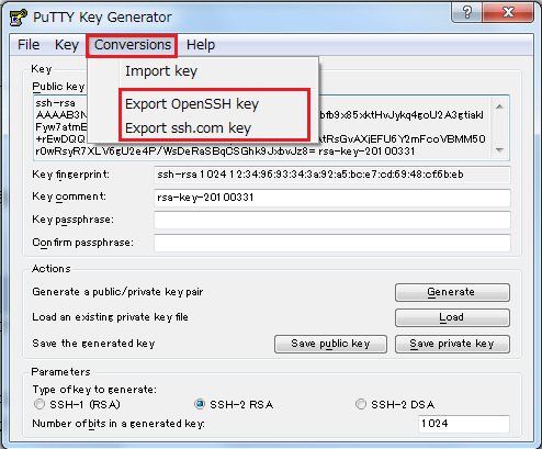 PuTTYgenで公開鍵/秘密鍵を作成する - WinSCP Wiki - WinSCP - OSDN